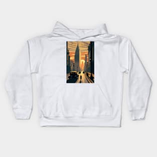 1930s Chicago Sunset Kids Hoodie